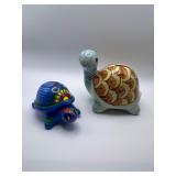 Ceramic Turtles — Mexican Trinket Dish & Turtle Bank (with Stopper)