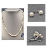 Freshwater Pearl Ensemble with Sterling Silver