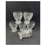 Heisey “Old Sandwich” Footed Glasses — Set of Six