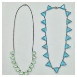 1930s Czech Art Deco Crystal Necklace Duo