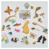 Eclectic Brooch Collection – Animals, Insects, Novelty & Vintage Pins