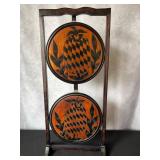 Two‑Tier Folding Accent Table with Carved Pineapple Motif