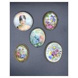 Hand Painted Limoge Brooches
