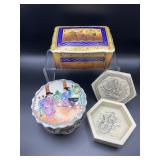 Trinket Box Trio – Gloria Czecho‑Slovakia, Macau & Soapstone Nautical