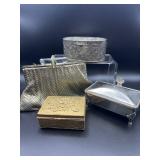 Josef Metal Mesh Evening Bag with Three Decorative Metal Trinket Boxes