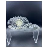 Gorham Crystal Desk Clock & Small Crystal Duck Figurine