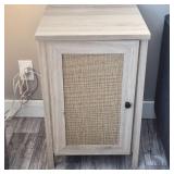 Balkan Single Door Rattan Front Two-Shelf Accent Table