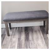 Ashley Dark Grey Upholstered Bench with Tack Accents