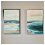 Serene Abstract Landscape Duo Prints on Canvas