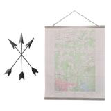 Print of 1954 Bellingham Map & Metal Arrows - Wall Art