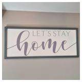 'Lets Stay Home' Framed Wall Decor