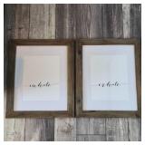 “Inhale & Exhale” Natural Dark Wood Framed Mindfulness Prints