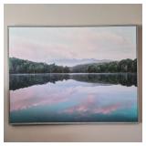 Serene Reflections on the Lake - Large Canvas Framed Print