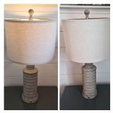 Pair of Three‑Way Dimmable Table Lamps with USB & Charging Ports
