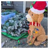 6-Ft Flocked Christmas Tree, Holiday Lights & Dog Décor