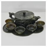 Jade Mini Tea Set - Tray, Pot and Five Cups