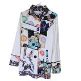 Alexo Abstract Blazer with Embroidered Birds