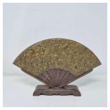 Mid-Century Carved Stone Fan‑Form Sculpture
