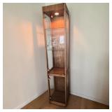 Wood & Glass Curio Cabinet with Lighted Top