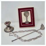 Reed & Barton Sterling Wine Key, Single Sterling Candleholder & More