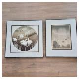Swans & Ducks - Spaulding S/N Serigraph Art Pair