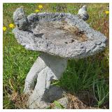 Rustic Cement Birdbath with Sculpted Birds (#1)