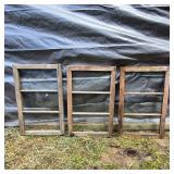 Trio of Rustic Wood Pane Windows 36' x 22' - Decor, Display, Restore