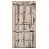Cherry Finish Corner Lighted Curio Cabinet (Needs Assembly)
