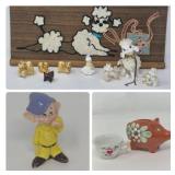 Vintage Poodle Wall Art & Miniature Figurine Collection	