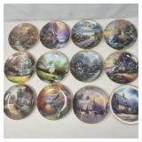 Thomas Kinkade 'Simpler Times' & 'Moonlight Cottage' Collector Plates