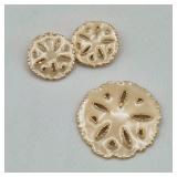 Enameled Sand Dollar Brooch & Earrings Ã¢â‚¬Å“Coastal Themed Elegance
