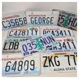 License Plate Collection: WA, OR, AK & HI State Assortment