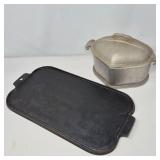 Wagners 1891 Cast Iron Griddle & Vintage Guardian Service Lidded Dish