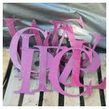 11 Large Vintage Metal Letters - 16' Red Enameled Industrial Decor