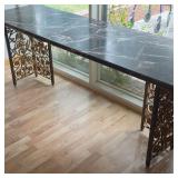 Oscar Bach Style Marble Top Console Table - Wrought Iron Base ($1500+)