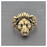 Trubrite 14K Gold Lion Head Ring with Diamond Accents