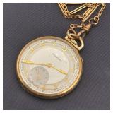 Hampden 17‑Jewel Pocket Watch, Keystone 14K Gold Case (Read)