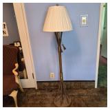 Vintage Metal & Brass Floor Lamp with Tassel Detail