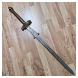 Brass & Wood Medieval-Style Sword, 43-Inch Decorative Blade