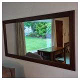 Large Rectangular Wood Framed Wall Mirror