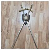 Decorative Double Sword Plaque 32'