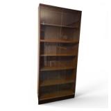 Two‑Piece Wood Bookshelf with Sliding Glass Doors – 6 Shelves (#2)