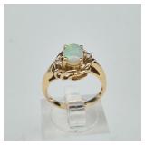 14k Gold Opal & Diamond Accent Ring
