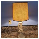 Vintage Art Nouveau-Style Ceramic Table Lamp Floral Accent