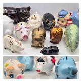 Vintage Piggy Bank Collection – Ceramic, Porcelain & Brass