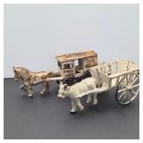 Vintage Cast Iron Wagons – Horse & Ox Drawn, 6' Long