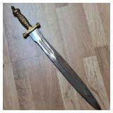 Vintage 26' Ornate Brass Handle Sword with Scale Grip