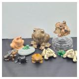 Ceramic & Stone Mini Frog Figurine Collection