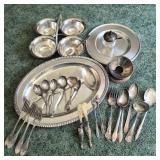 Vintage Assorted Silverplate Servingware and Flatware Collection