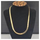 14K Yellow Gold 18' Herringbone Chain Necklace Italy, 1980s